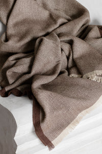 Elvang Denmark Herringbone Decke Throw Chocolate/beige