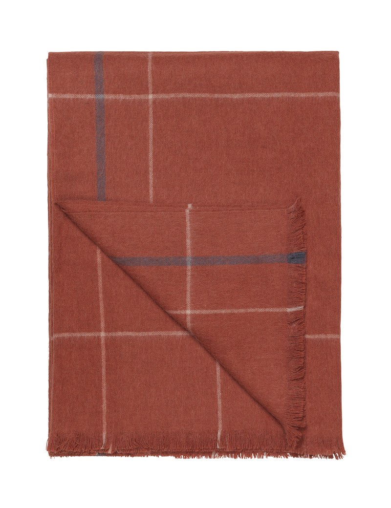 Elvang Denmark Square Decke Throw Rusty red