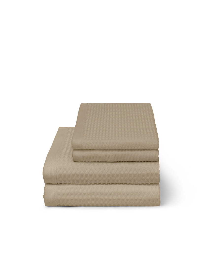 Elvang Denmark Waffle Handtucher 50x70 cm Terry towels Taupe